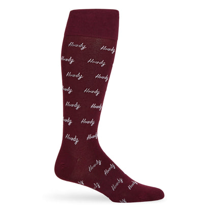 Maroon Howdy Dress SocksTeam ColorwaysTorqelo.com