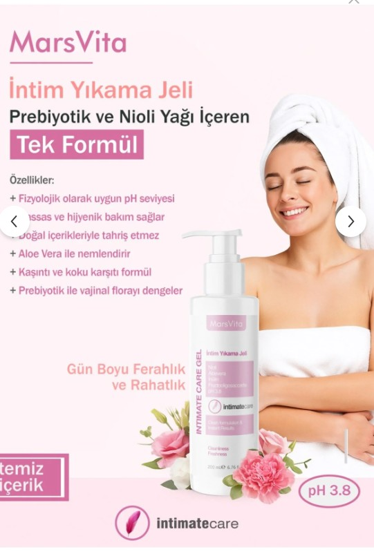 Marsvita Intimate Wash Gel with Prebiotics 200 ml by Beauty Care Bag