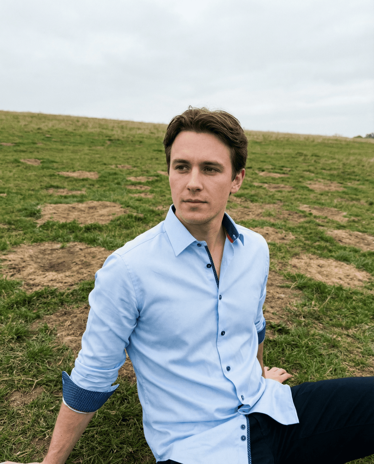 Matthew Button-Up Shirt With Contrast Details // Blue // Contemporary Fit (Regular)Shirts & TopsTorqelo.com