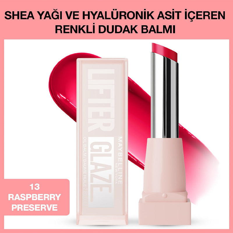 Maybelline Lifter Glaze Hydrating Lip Balm 13 Raspberry 10ml by Beauty Care Bag
