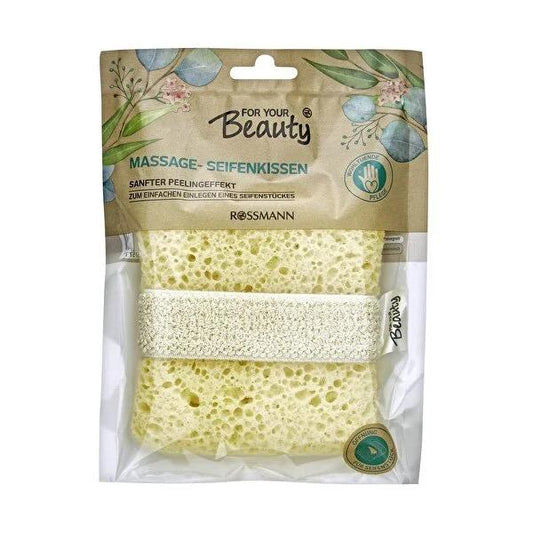 For Your Beauty Bath Sponge with Elastic Strap - Exfoliating Skin Cleansing Tool for Personal Hygiene by Beauty Care Bag