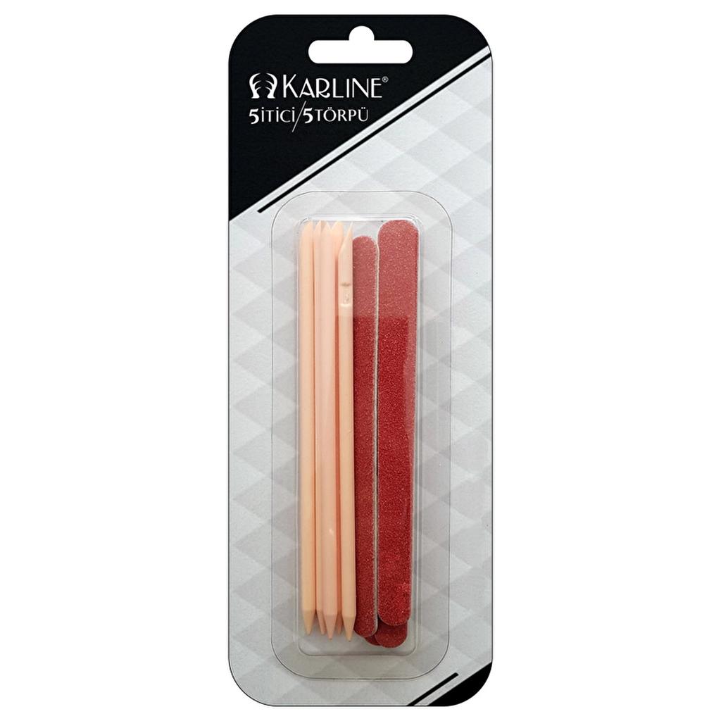 Karline Manicure Sticks and Nail Files Set (10 Pieces) by Beauty Care Bag