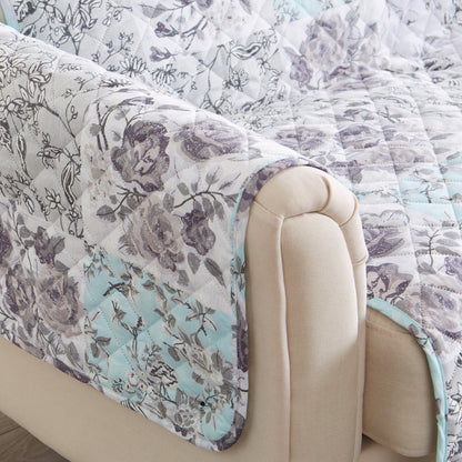 Reversible Floral Patchwork Furniture Protector - Maribel Collection by Great Bay Home