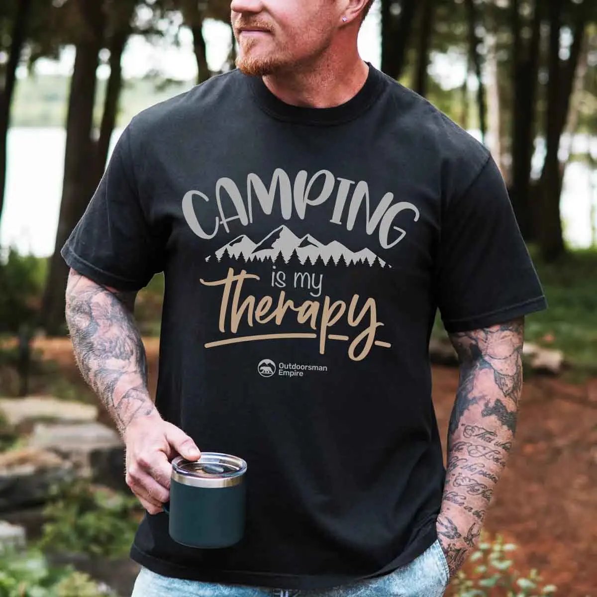 Camping Is My Therapy Man T-Shirt by Outdoorzees