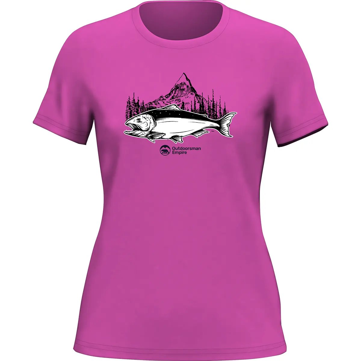Fishing Mountain T-Shirt for Women by Outdoorzees
