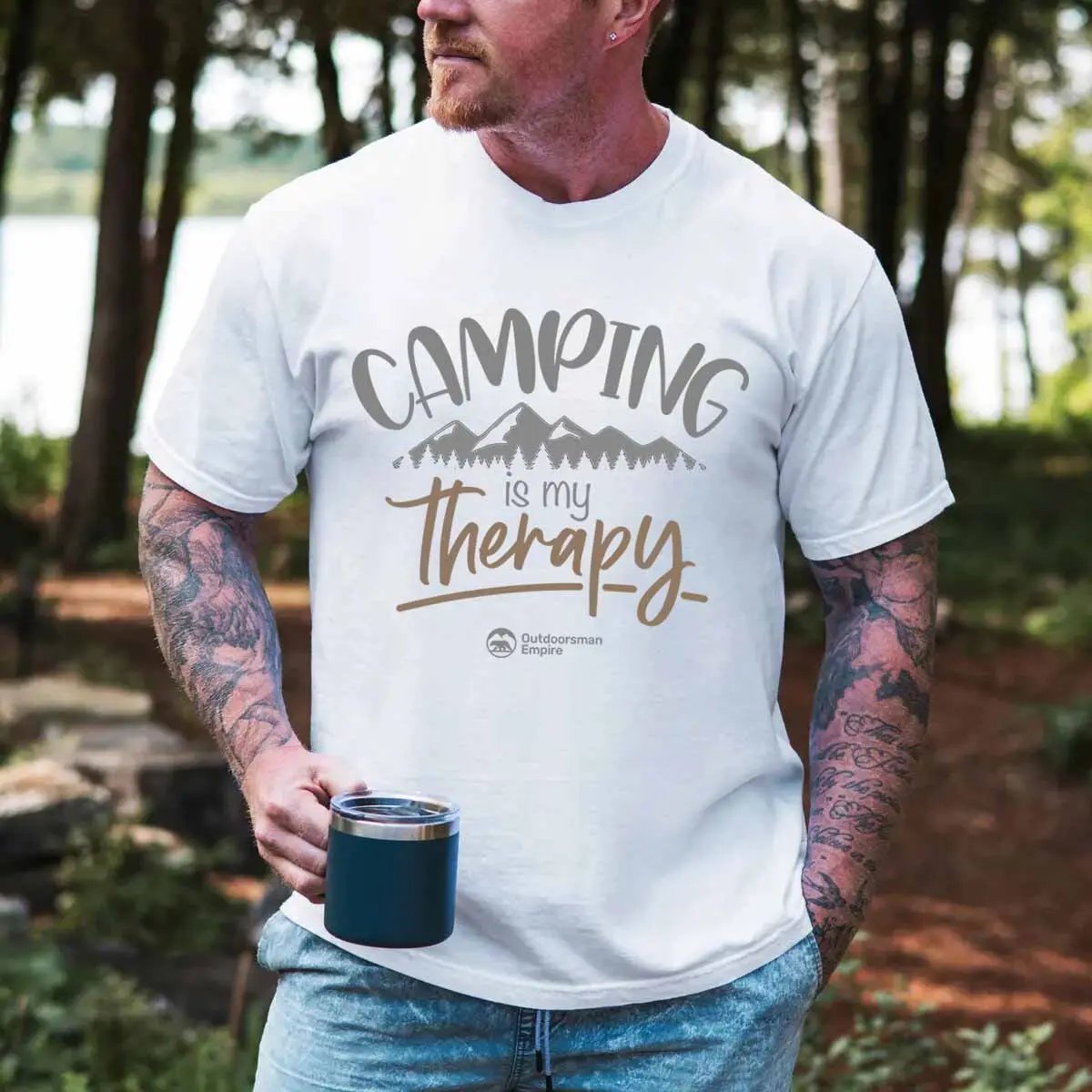 Camping Is My Therapy Man T-Shirt by Outdoorzees