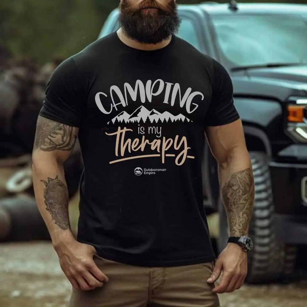 Camping Is My Therapy Unisex T-Shirt by Outdoorzees