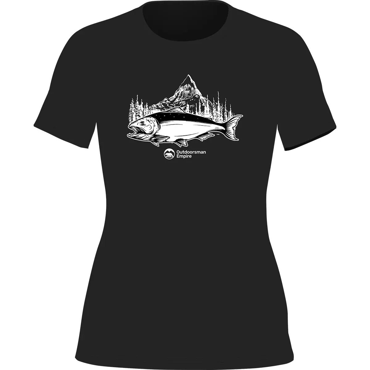 Fishing Mountain T-Shirt for Women by Outdoorzees