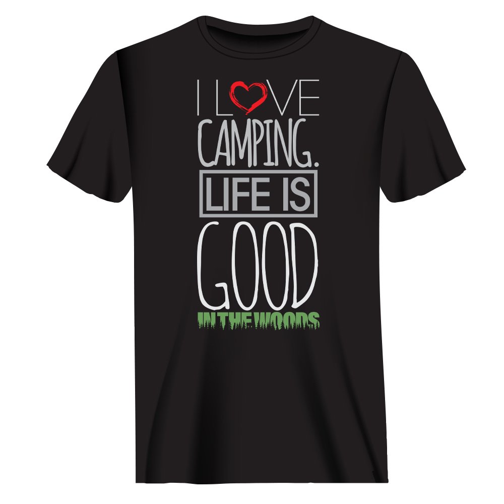 I Love Camping In The Woods T-Shirt for Men by Outdoorzees
