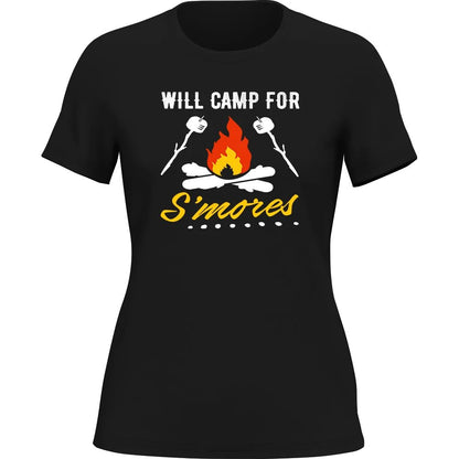 Will Camp For Smores Women T-Shirt / Fitted T-Shirt by Outdoorzees