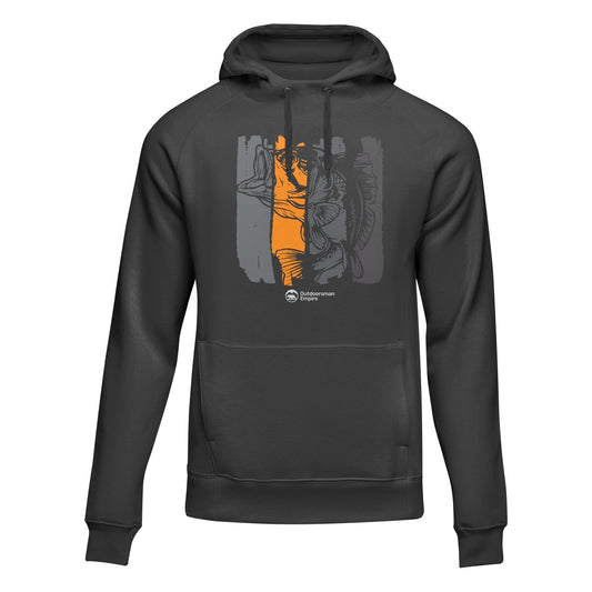 Fishing Grunge Bars' Adult Fleece Hoodie by Outdoorzees