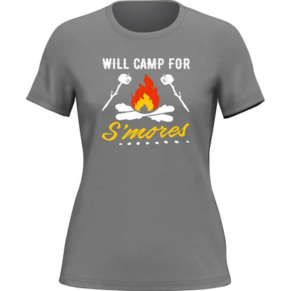 Will Camp For Smores Women T-Shirt / Fitted T-Shirt by Outdoorzees
