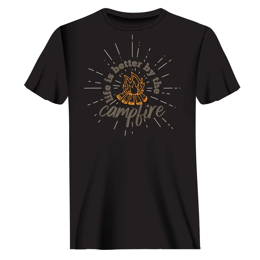 Life Is Better Campfire T-Shirt for Men by Outdoorzees