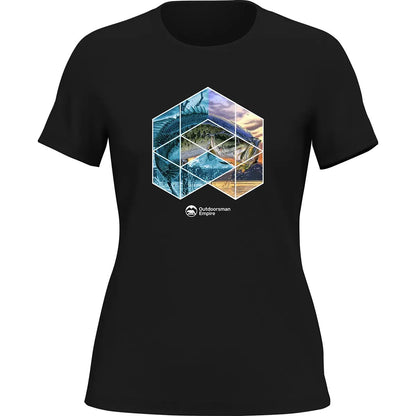 Fishing Geometry T-Shirt for Women by Outdoorzees