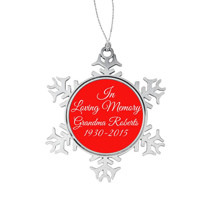 Memorial Christmas Ornament - Personalized In Loving Memory Christmas Ornament - Snowflake Christmas Ornament - Memorial Gift by Joyful Moose