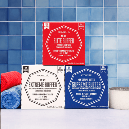 Men's Red White & Blue Assorted PackBody Wash Infused BufferTorqelo.com