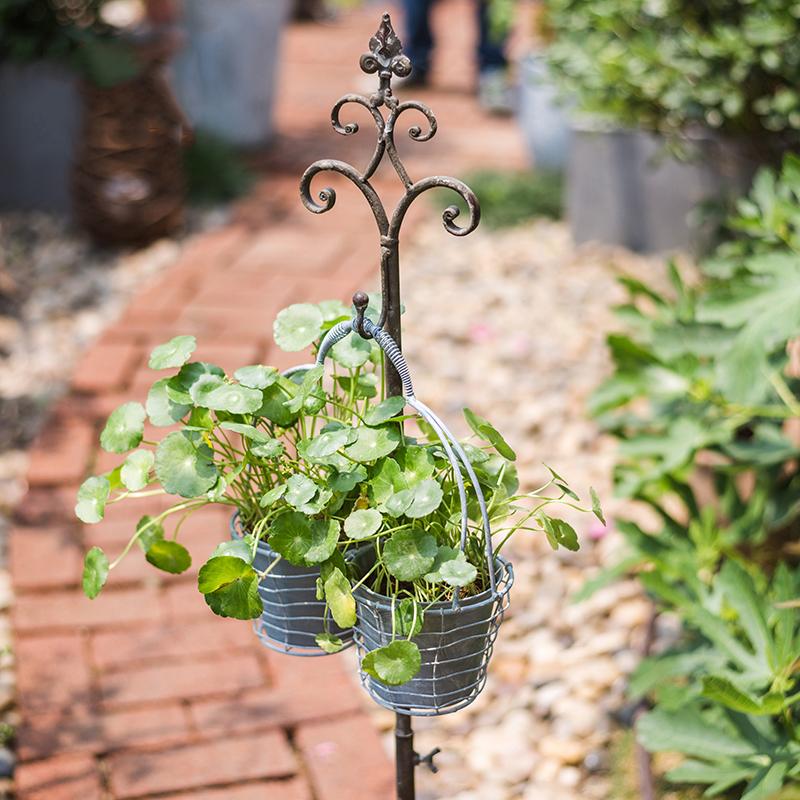 Metal Hanging Plant Stand with Hook Adjustable Height by RusticReach