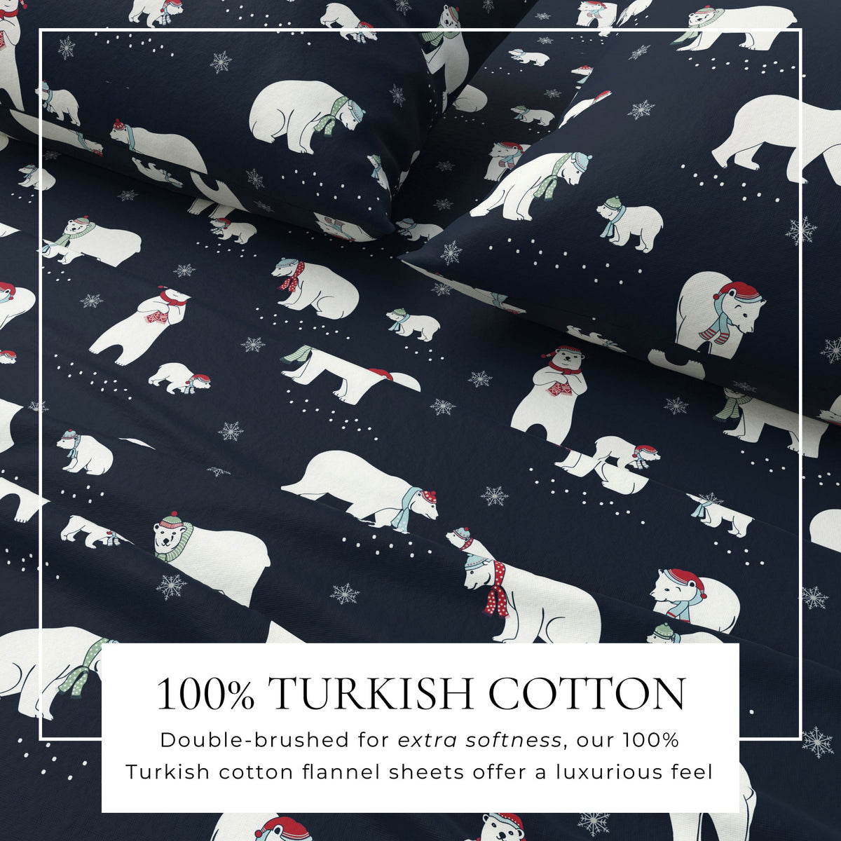 Turkish Cotton Christmas Flannel Sheet Set - Whittaker Collection by Great Bay Home