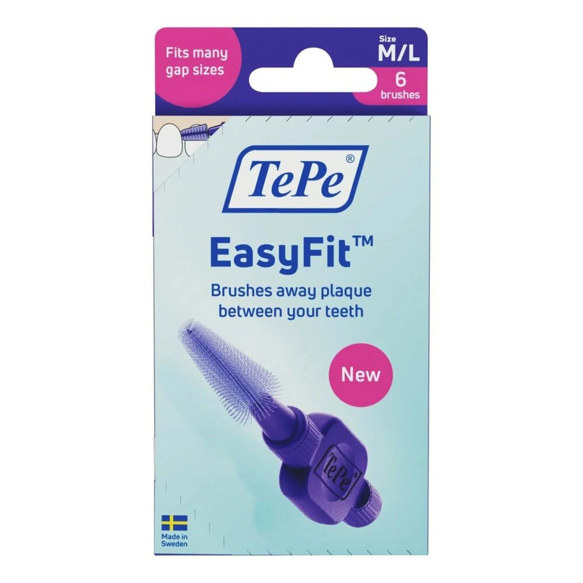 TePe Easyfit Interdental Brush Medium Large 6-Pack by Beauty Care Bag