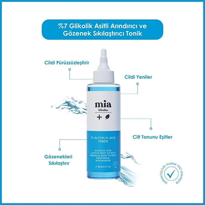 Mia Klinika 7% Glycolic Acid Pore Tightening Toner 200 mlSkincareTorqelo.com