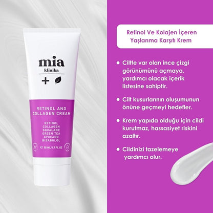 Mia Klinika Anti-Aging Cream with Retinol and Collagen - Reduces Wrinkles, Improves Skin Elasticity - 1.69 fl ozMoisturizerTorqelo.com