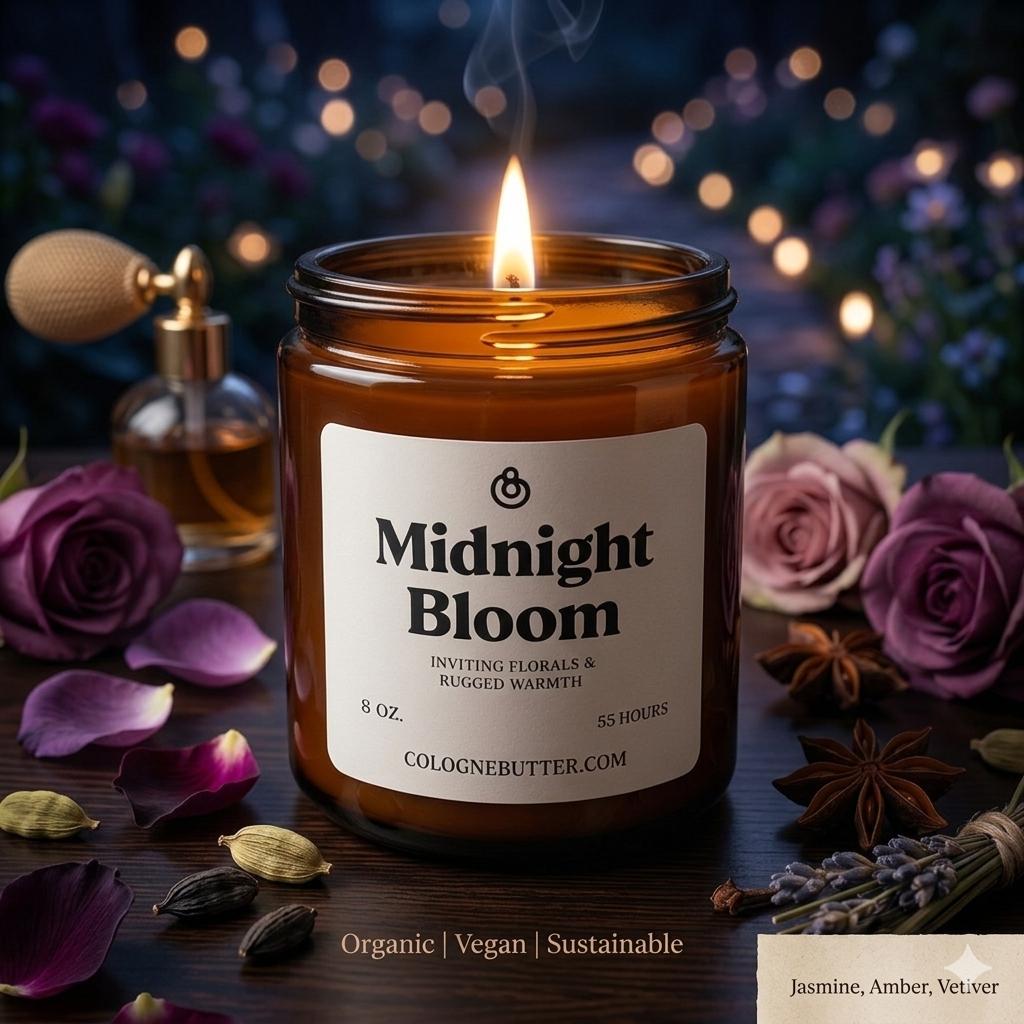 Midnight Bloom - The Luxury Floral Scented Candle for Home Decor, Relaxation & Romantic Atmosphere | Cologne Butter by CB