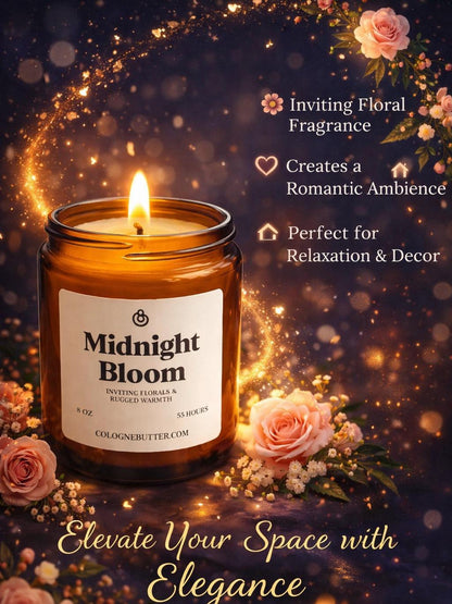 Midnight Bloom - The Luxury Floral Scented Candle for Home Decor, Relaxation & Romantic Atmosphere | Cologne Butter by CB