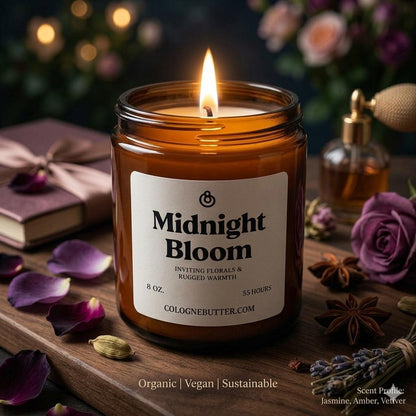 Midnight Bloom - The Luxury Floral Scented Candle for Home Decor, Relaxation & Romantic Atmosphere | Cologne Butter by CB