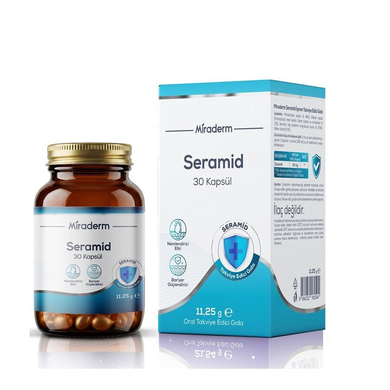 Miraderm Ceramide Dietary Supplement for Skin Hydration 30 Capsules by Beauty Care Bag