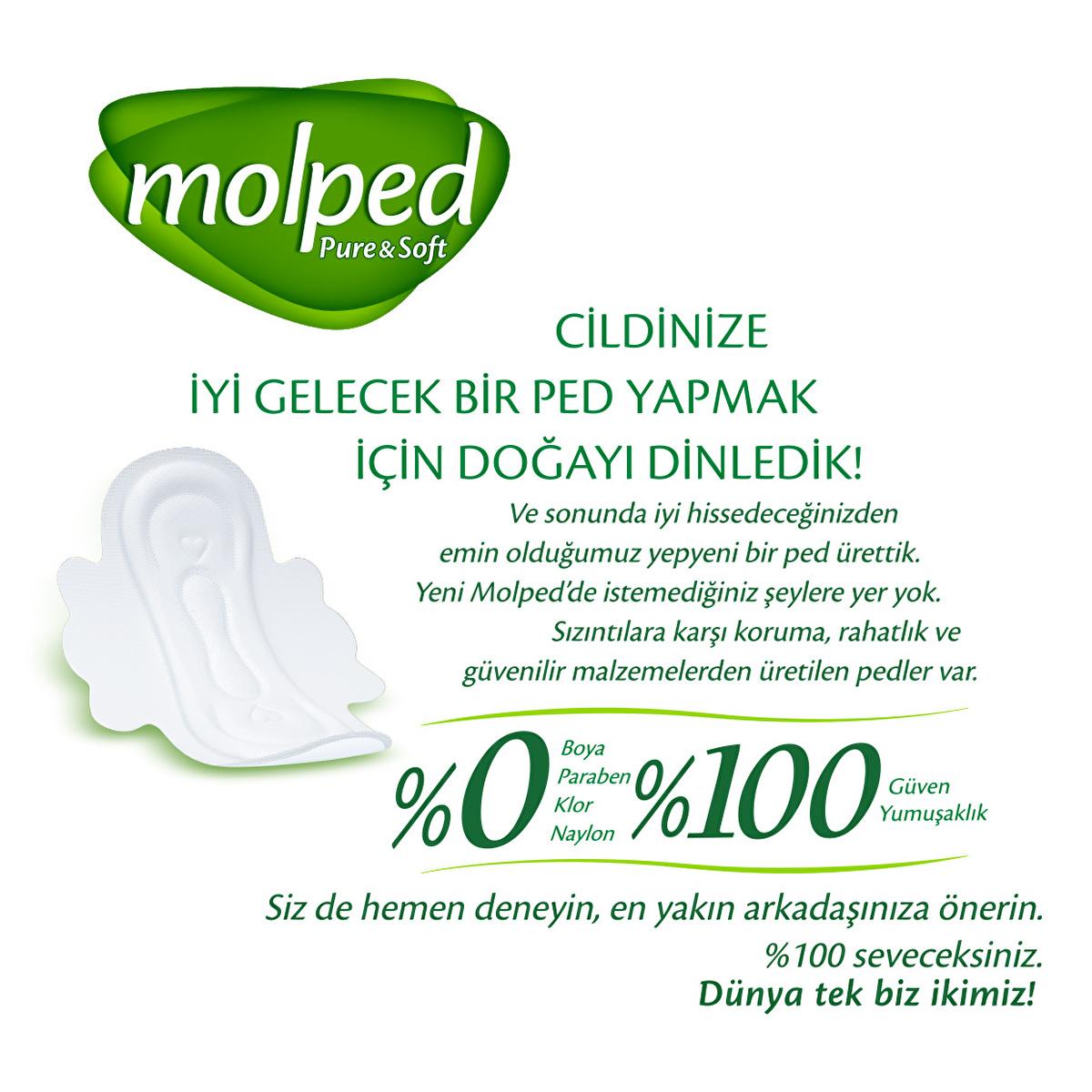 Molped Pure & Soft: Organic Cotton Feminine Hygiene Pads for Sensitive Skin - Hypoallergenic, Dye-Free, and Vegan Menstrual Pads by Beauty Care Bag