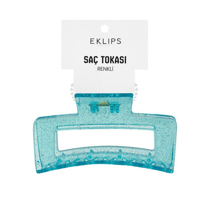 Eklips Rectangular Glittery Blue Claw Clip Hair Accessory by Beauty Care Bag