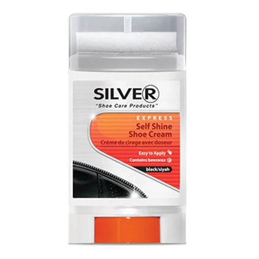 Silver black leather shoe polish, 50ml