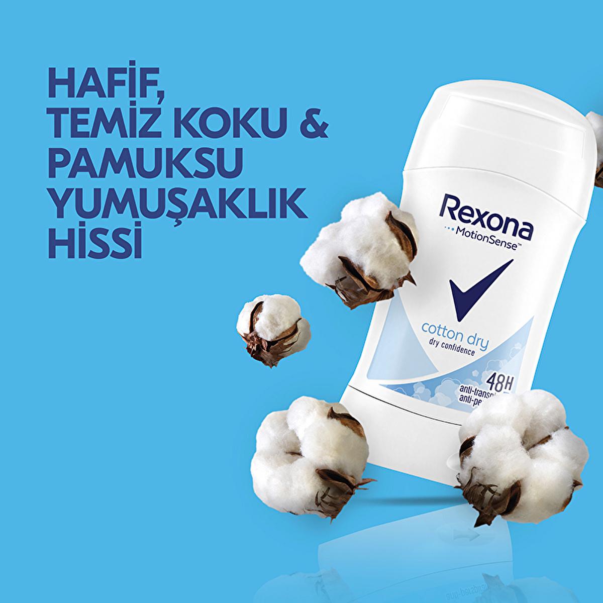 Rexona Women's Deodorant Stick Cotton Dry - Long-Lasting Freshness, 48hr Protection by Beauty Care Bag