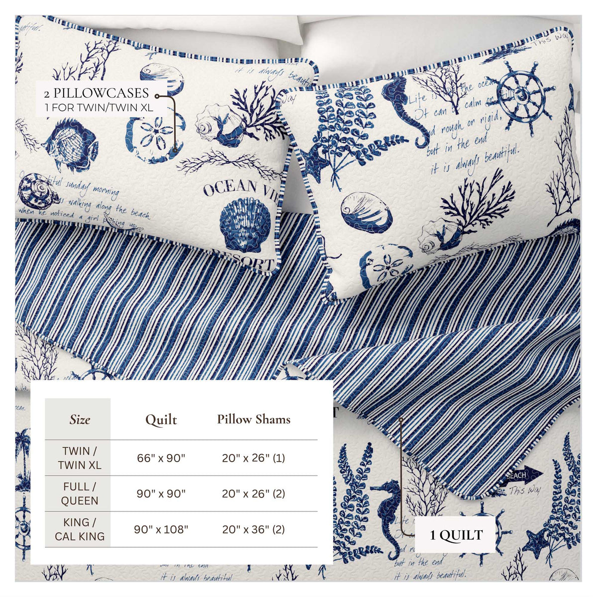 Coastal Quilt - Catalina Collection by Great Bay Home