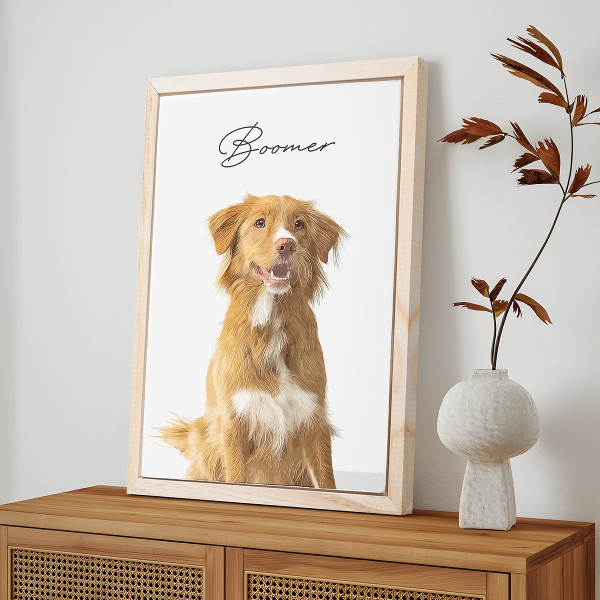 Custom Pet Memorial Portrait Watercolor Sign by Tailored Canvases