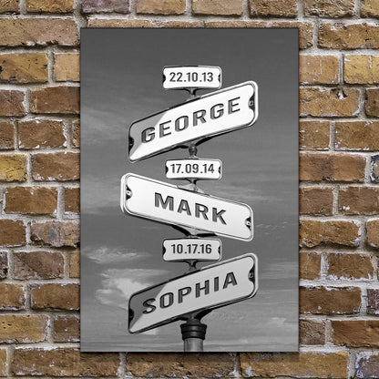 Family Names Road Sign by Tailored Canvases