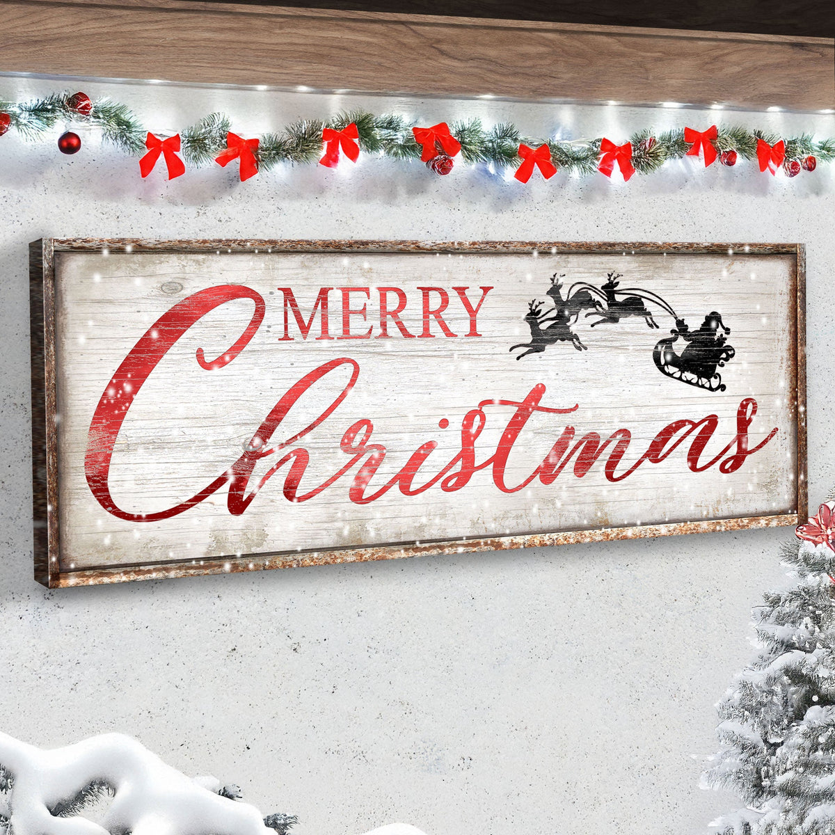 Vintage Merry Christmas Sign by Tailored Canvases
