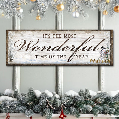 It's The Most Wonderful Time Of The Year Christmas Sign by Tailored Canvases