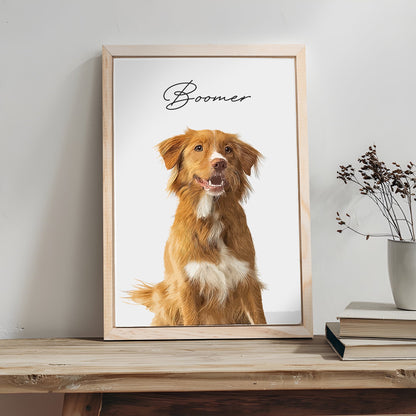 Custom Pet Memorial Portrait Watercolor Sign by Tailored Canvases