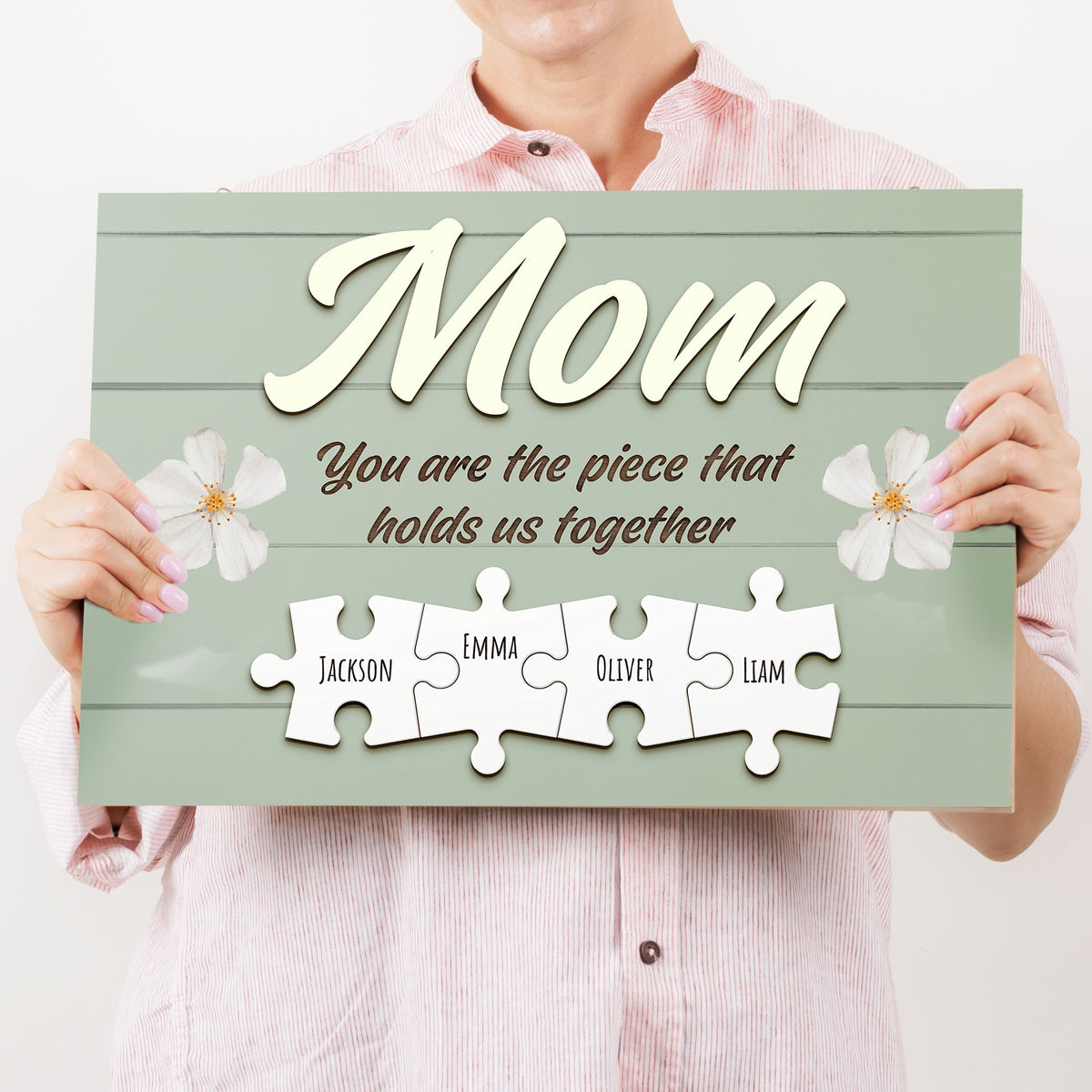 Mother's Day Sign The Piece That Holds Us Together by Tailored Canvases