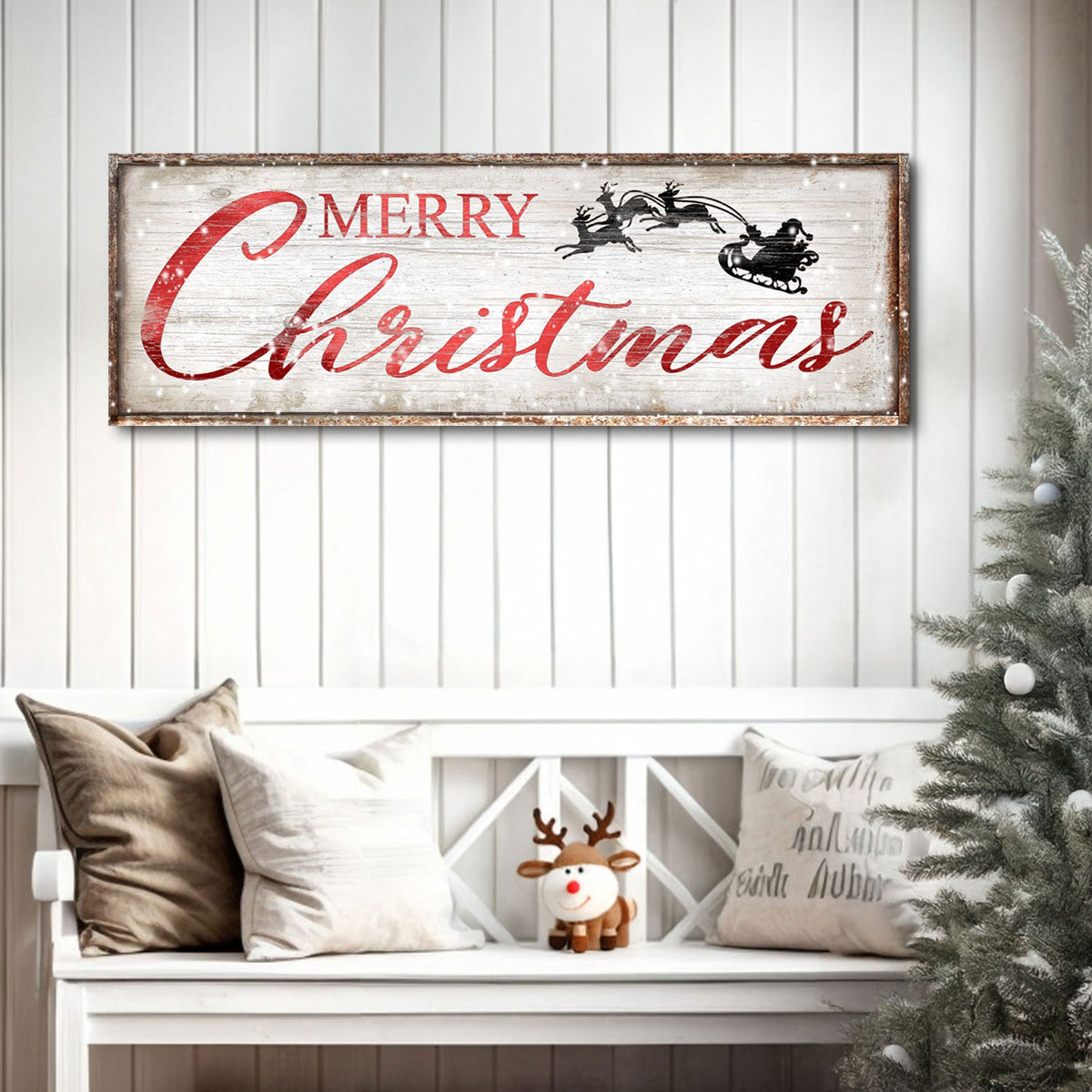 Vintage Merry Christmas Sign by Tailored Canvases