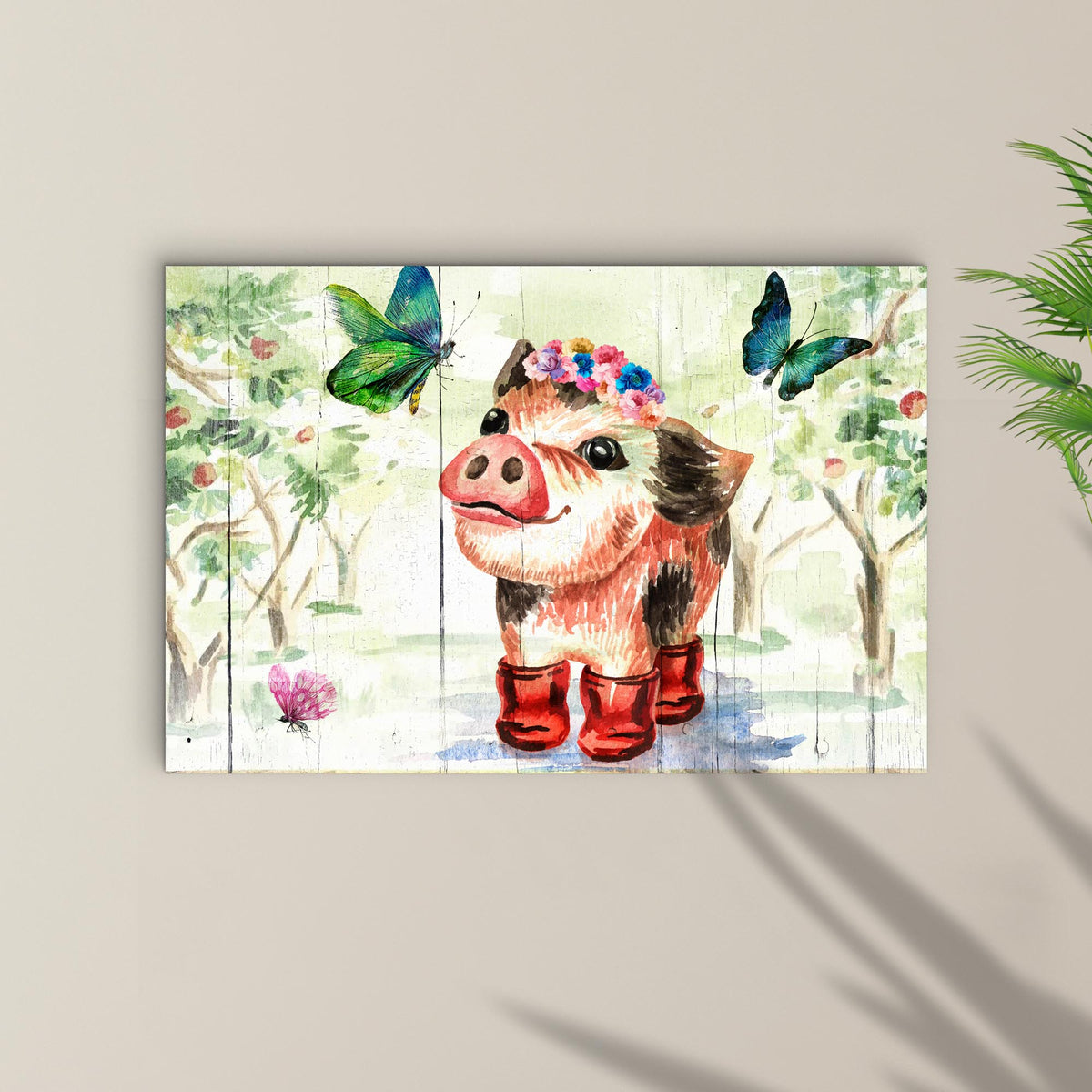 Cute Little Pig Canvas Wall Art by Tailored Canvases