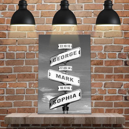 Family Names Road Sign by Tailored Canvases