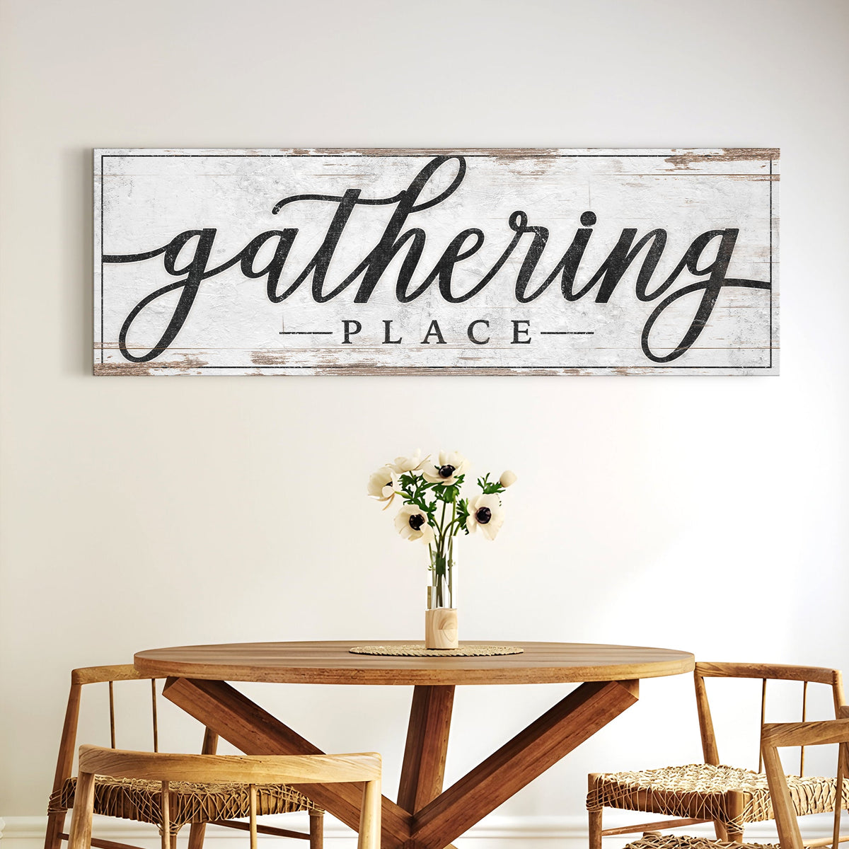 Gathering Place Kitchen Sign Decor | Dining Room Canvas Wall Art | Thanksgiving Sign Wall Art | Kitchen Wall Decor | Living Room Wall Decor by Tailored Canvases