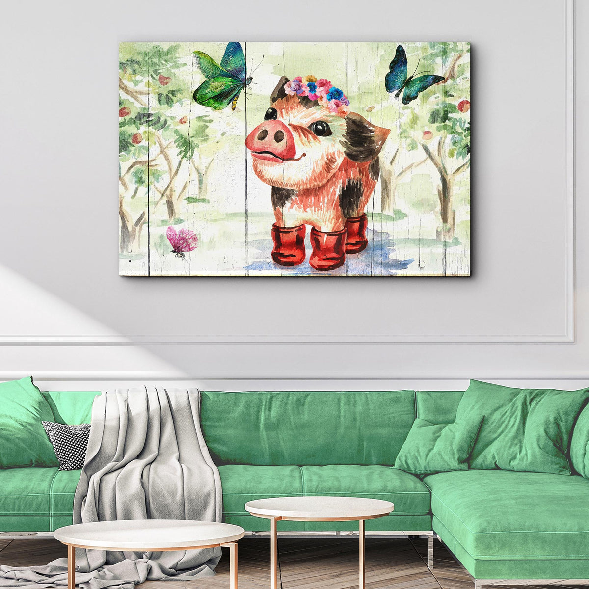 Cute Little Pig Canvas Wall Art by Tailored Canvases
