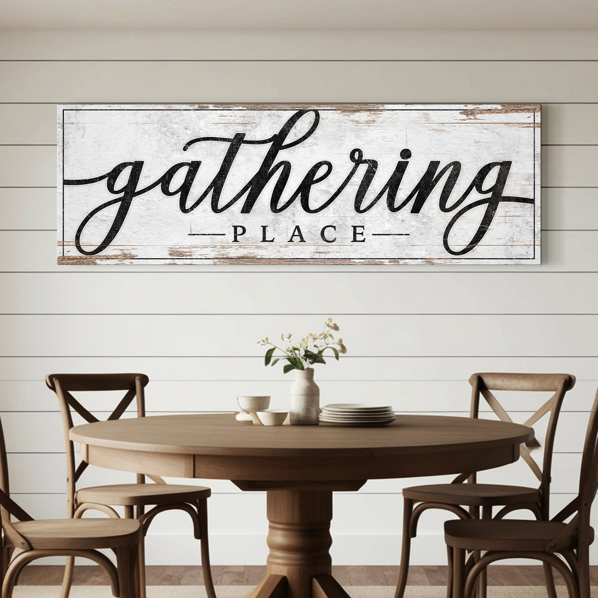 Gathering Place Kitchen Sign Decor | Dining Room Canvas Wall Art | Thanksgiving Sign Wall Art | Kitchen Wall Decor | Living Room Wall Decor by Tailored Canvases