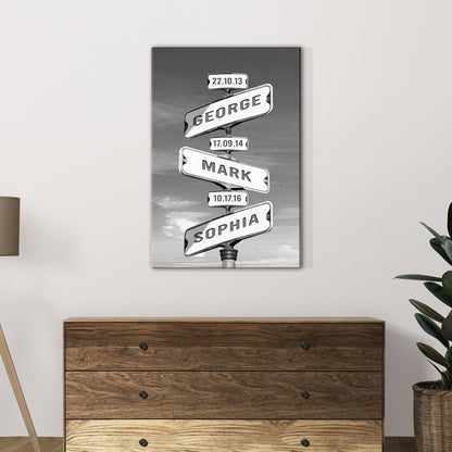 Family Names Road Sign by Tailored Canvases