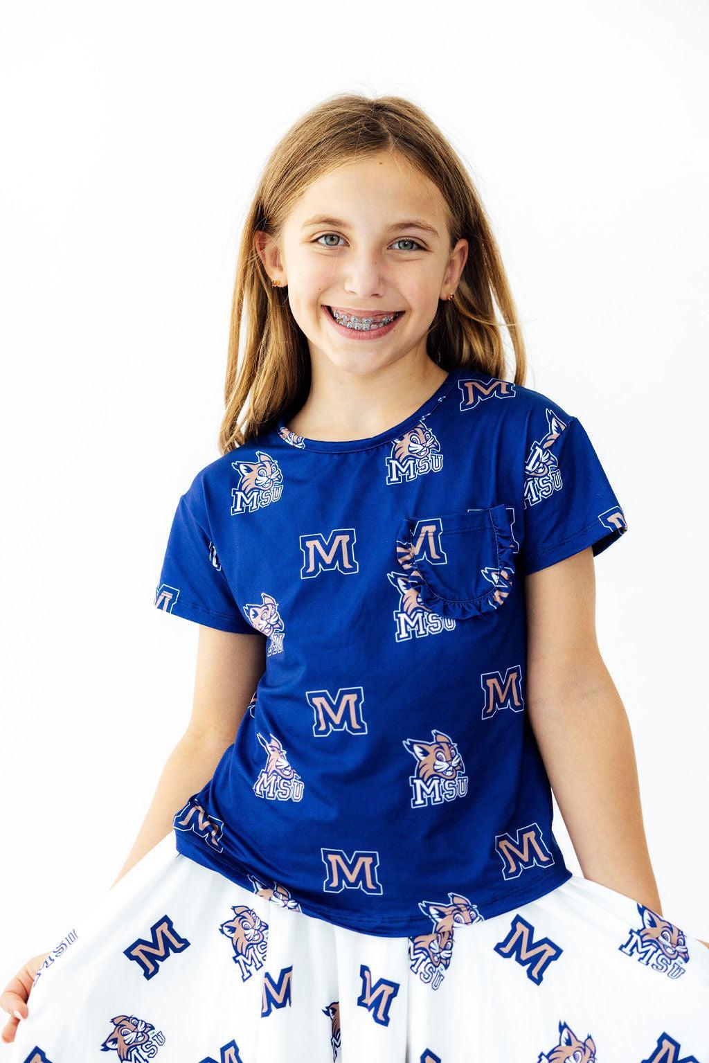 Montana State University Blue Bobcat Ruffle Pocket TeeRuffle Pocket TeeTorqelo.com