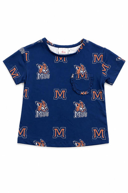 Montana State University Blue Bobcat Ruffle Pocket TeeRuffle Pocket TeeTorqelo.com