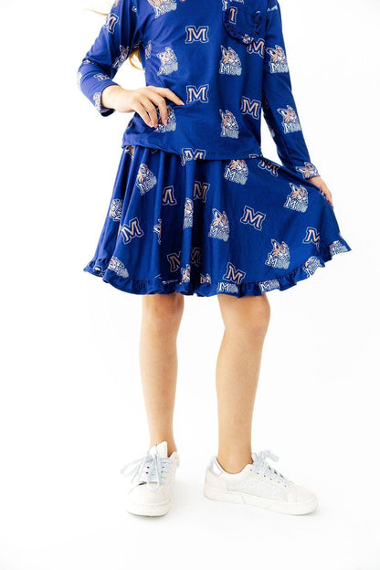 Montana State University Blue Bobcat Ruffle Twirl SkortTwirl Skort - RuffleTorqelo.com